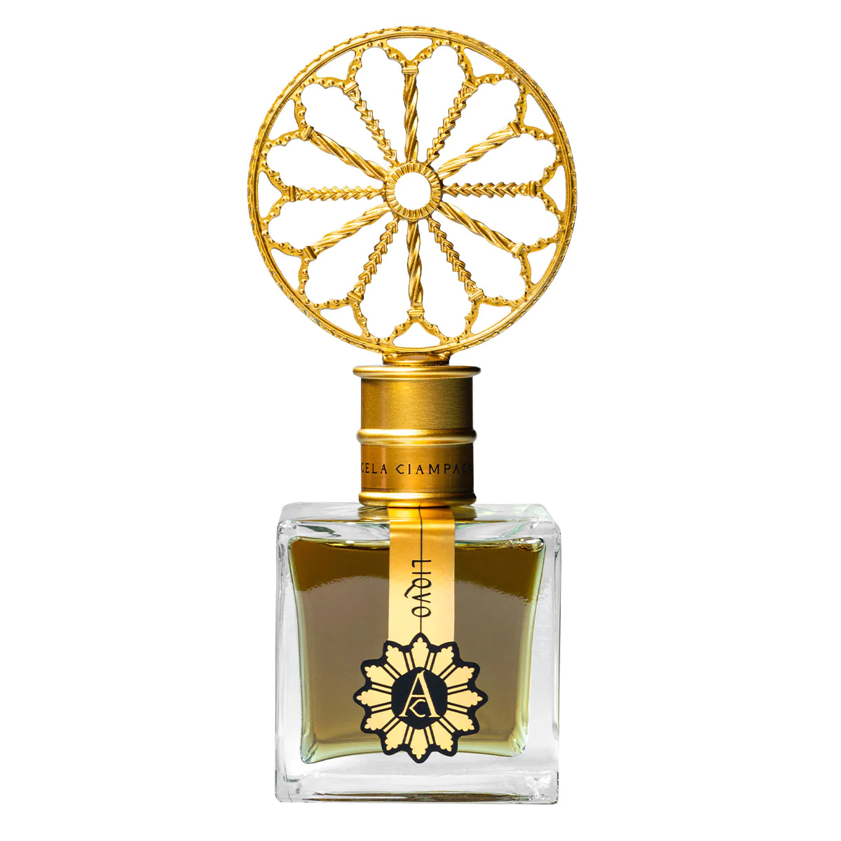 Liquo perfume by Angela Ciampagna bottle with golden cap design at Niche Story