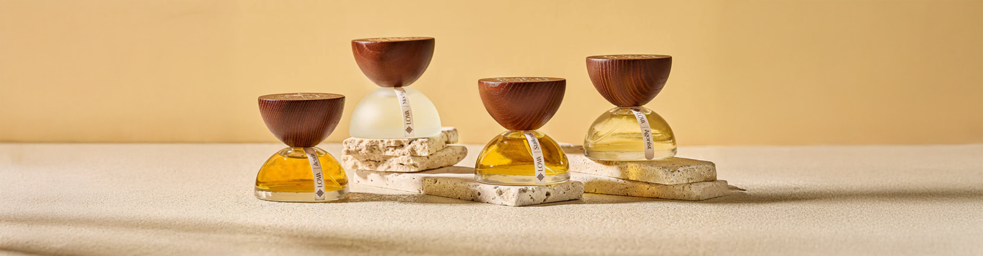 LOVA niche perfumes collection banner with artistic bottles at Niche Story